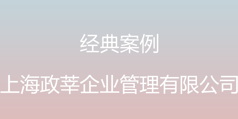 经典案例 - 上海政莘企业管理有限公司