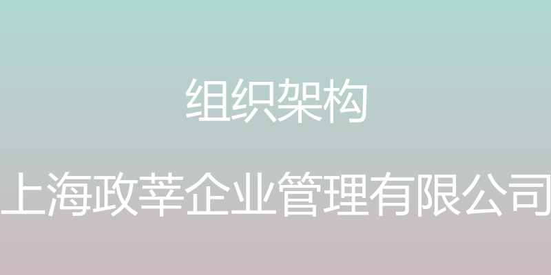 组织架构 - 上海政莘企业管理有限公司